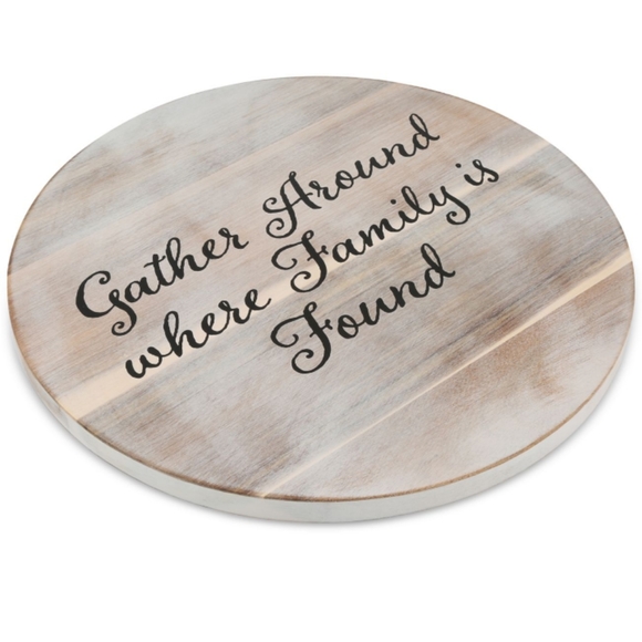 Thirstystone Garther Whitewashed Wood Lazy Susan - Picture 2 of 4